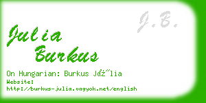 julia burkus business card